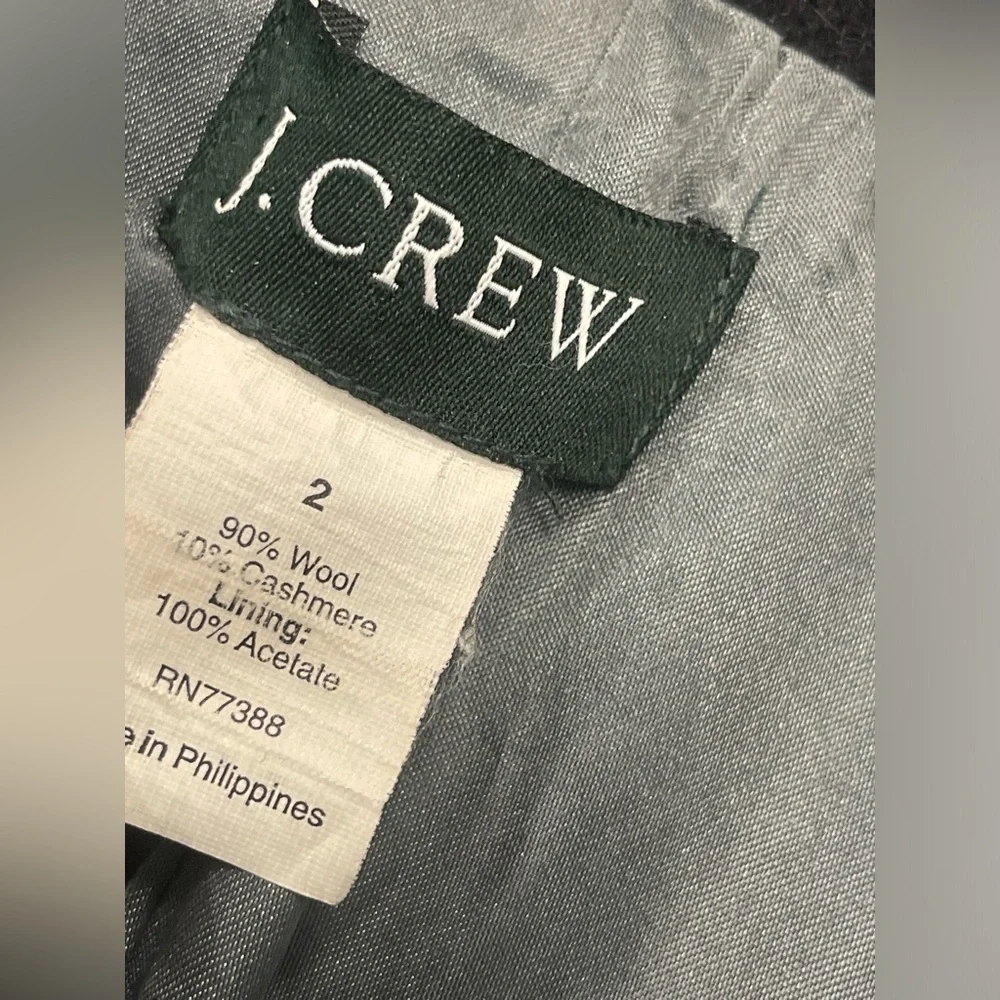 J. Crew Black Wool Cashmere Blend Long Dress Coat Size US 2